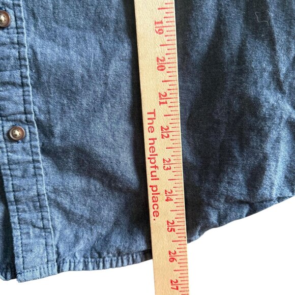 Levi's 100% Cotton Button Up Shirt Men Small Blue Short Sleeve Western Cowboy - Picture 2 of 4